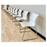 Qty (12) Teknion Nami White Plastic Stacking Chair