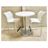 Qty (2) Teknion Nami Plastic Bar Stools & Round Ca