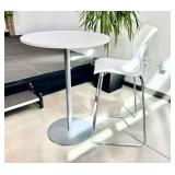 Teknion Nami Plastic Bar Stool & Round Café Table