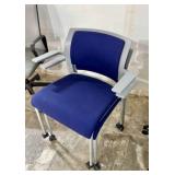 Qty (2) Stackable Steelcase 490412UC Wheeled Offic