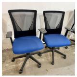 Qty (2) Anji Grand Orient Blue/Black Mesh Office C
