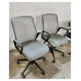 Qty (2) Teknion Just Us Gray/Mesh Upholstered Chai