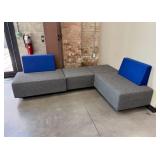 Teknion 4pc. DNA Modular Seating Bench - Gray/Blue