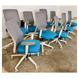 Qty (9) Gray/Blue/White AMQ Solutions Office Chair