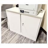 White Locking Office Cabinet 3'Lx2'Hx2'D