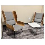 Qty (2) GUS Wood/Cushioned Lounge Chairs w/Teknion