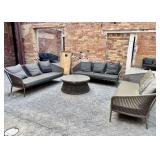 Qty (3) Janus et Cie Outdoor Sofas & Circular Coff