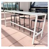 Qty (2) Janus et Cie White Metal Counter Height Ta