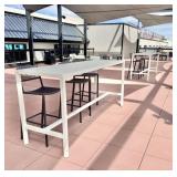Janus et Cie White Metal Square Patio Table w/(4)