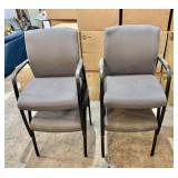 Qty (4) Gray Upholstered Guest Chairs (Has Notable