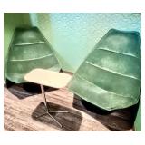 Qty (2) Artifort Green Velvet Lounge Chairs by Geo