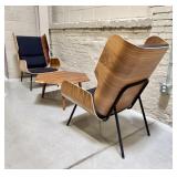 Qty (2) GUS Modern Lounge Chairs & Hexagon Coffee