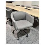 Qty (11) GUS Modern Gray Upholstered Swivel Chairs