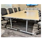 Qty (4) Teknion Wheeled Rectangle Workstation Tabl