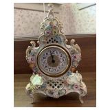 VINTAGE PORCELAIN QUARTZ DRESSER CLOCK - 10 X 6 '