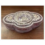 INCOLAY MAUVE & WHITE JEWELRY BOX - 10 X 6 X 3 '