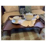 ANTIQUE BED TRAY W/ ACCESSORIES
