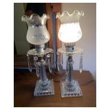 14 ' PAIR OF VINTAGE DRESSER LAMPS - 1 SHADE AS