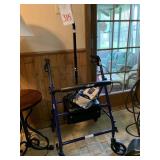 WALKER, CANE & BLOOD PRESSURE MACHINE