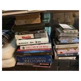 LOT OF ASSORTED BOOKS, VHS & CD'S