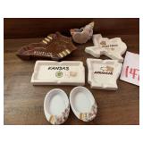 7 VINTAGE NOVELTY ASHTRAYS