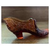 5.5 ' AMBER DAISY BUTTON GLASS SHOE