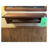 ANTIQUE WALL MOUNT SHELF - 24.5 X 8.5 '