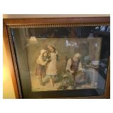 ANTIQUE FRAMED COBBLER'S WORKSHOP PRINT - 27.5 X