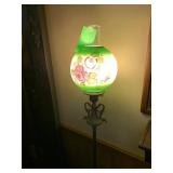 ANTIQUE FLOOR LAMP W/ HAND-PAINTED GLOBE - GLOBE