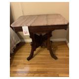 ANTIQUE EASTLAKE MARBLE TOP TABLE - 31 X 22 X