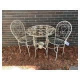 METAL OUTDOOR BISTRO TABLE & 2 CHAIRS
