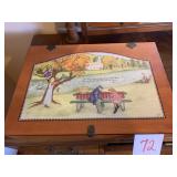 WOOD KEEPSAKE BOX - 19.5 X 13.5 X 3 '