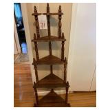 VINTAGE CORNER WHAT-NOT SHELF - 19 X 14 X 14 X 55