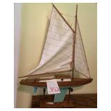 MODEL SAILBOAT ON STAND - 32 X 23 '