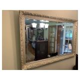 VINTAGE BEVELED EDGE MIRROR IN WOOD GOLD FRAME -