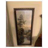 ANTIQUE FRAMED CREEK PRINT - 17 X 7 '