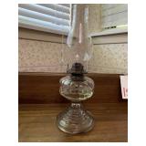 17 ' ANTIQUE PRESSED GLASS OIL LAMP