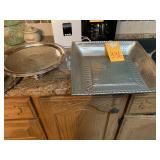 LOT OF SILVER PLATE SERVING TRAYS