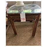 RATTAN & GLASS TOP SIDE TABLE