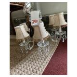 VINTAGE 6 ARM CRYSTAL CHANDELIER