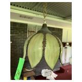 VINTAGE SLAG GLASS CEILING FIXTURE