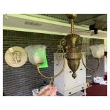 ANTIQUE ELECTRIC CONVERTED GAS CEILING LIGHT
