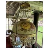 ANTIQUE HAND-PAINTED KEROSENE CONVERTED TO