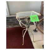 IRON & GLASS PLANT STAND - 10 X 10 X 19 '