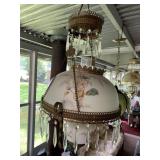 ANTIQUE HAND-PAINTED KEROSENE CONVERTED TO