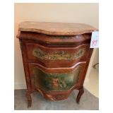 ANTIQUE FRENCH CHEST W/ MARBLE TOP - SOME VENEER