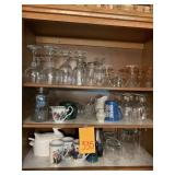 LOT OF KITCHEN GLASSWARE ETC