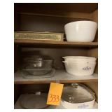 KITCHEN CABINET W/ GLASS COOKWARE INCLUDING