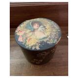 ANTIQUE ROUND CELLULOID COLLAR BOX - 7 X 6 '