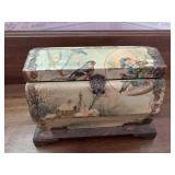 ANTIQUE CELLULOID DRESSER BOX W/ WINTER SCENE -
